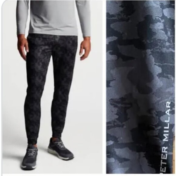 Peter Millar Atlas Joggers In Black/Grey Camo SIZE LARGE - Picture 1 of 8